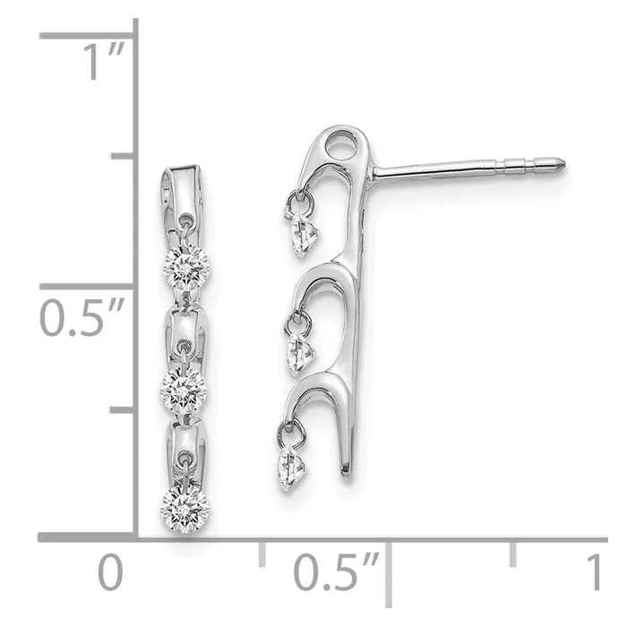 Goldia Earrings Solid 14k White Gold Simulated CZ Earrings Goldia Earrings Solid 14k White Gold Simulated CZ Earrings