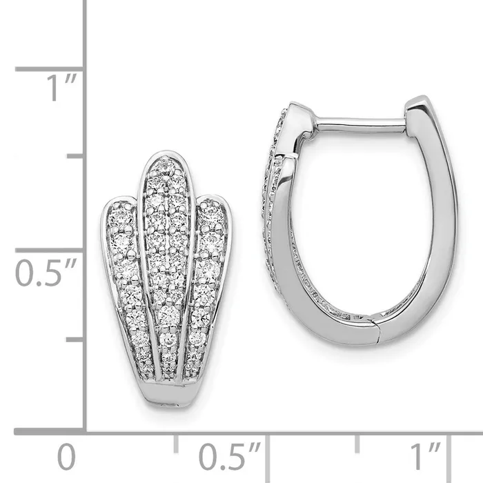 Goldia Earrings Solid 14k White Gold Simulated CZ Earrings Goldia Earrings Solid 14k White Gold Simulated CZ Earrings