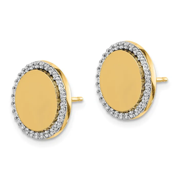 Goldia Earrings Solid 14k White Gold Simulated CZ Fancy Circle Earrings Goldia Earrings Solid 14k White Gold Simulated CZ Fancy Circle Earrings