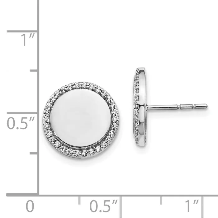 Goldia Earrings Solid 14k White Gold Simulated CZ Fancy Circle Earrings Goldia Earrings Solid 14k White Gold Simulated CZ Fancy Circle Earrings
