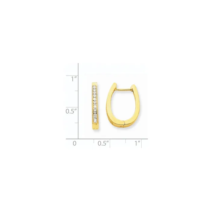 Goldia Earrings Solid 14k Yellow Gold Simulated CZ Hoop Earrings
