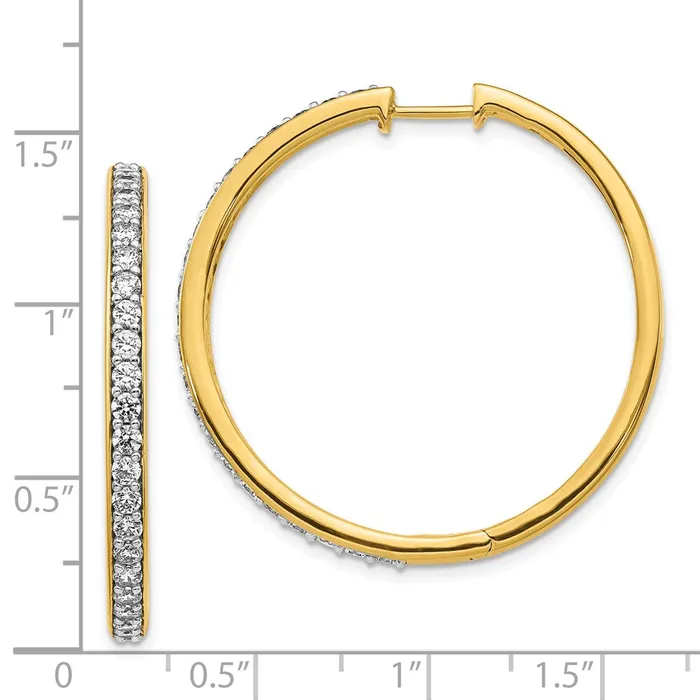 Goldia Earrings Solid 14k Yellow Gold Simulated CZ Hoop Earrings