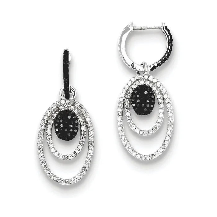 Goldia Earrings Sterling Silver Black and White Diamond Earrings