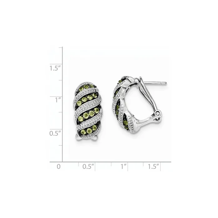 Goldia Earrings Sterling Silver Peridot Omega Back Earrings