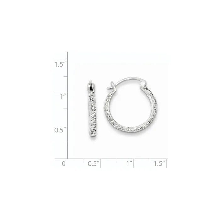 Goldia Earrings Sterling Silver Rhodium Diamond Hoop Earring