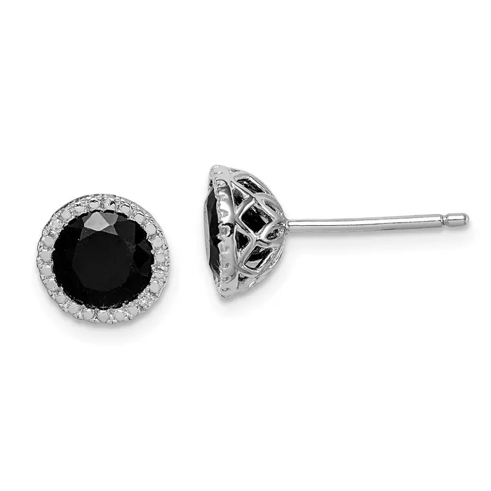 Goldia Earrings Sterling Silver Rhodiumplated Black Sapphire u0026 Diamond Post Earrings Goldia Earrings Sterling Silver Rhodiumplated Black Sapphire u0026 Diamond Post Earrings