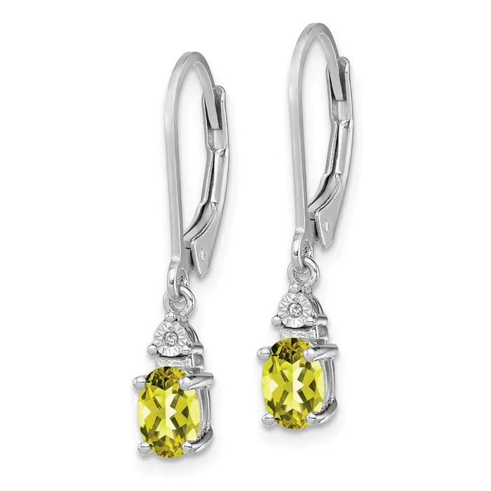 Goldia Earrings Sterling Silver Rhodiumplated Diamond u0026 Lemon Quartz Earrings