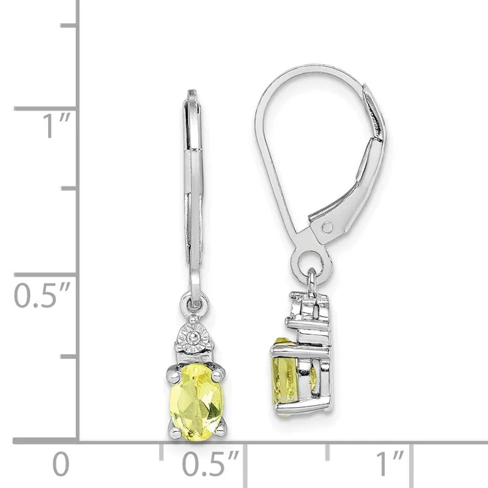 Goldia Earrings Sterling Silver Rhodiumplated Diamond u0026 Lemon Quartz Earrings