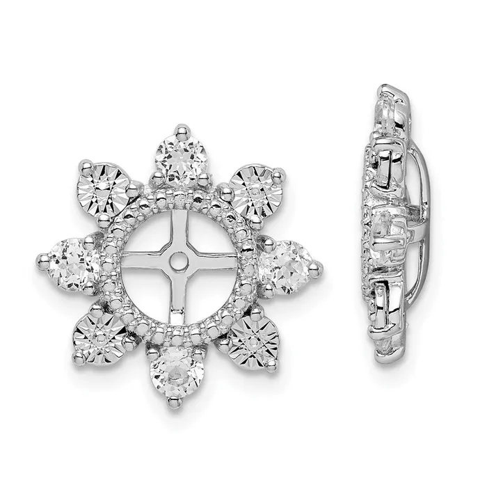 Goldia Earrings Sterling Silver Rhodium White Topaz Earring Jacket