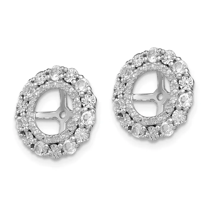 Goldia Earrings Sterling Silver Rhodium White Topaz Earring Jacket