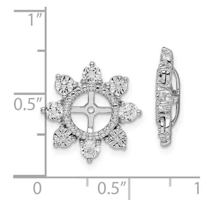 Goldia Earrings Sterling Silver Rhodium White Topaz Earring Jacket