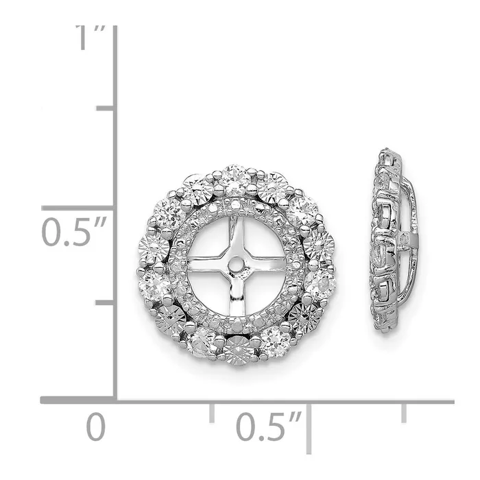 Goldia Earrings Sterling Silver Rhodium White Topaz Earring Jacket