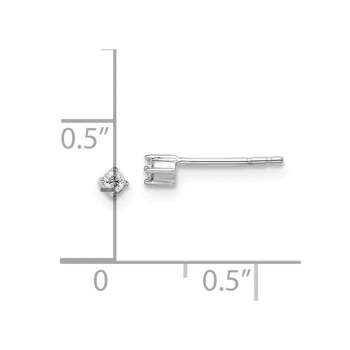 Goldia Earrings White Ice Sterling Silver Rhodiumplated Diamond Stud Post Earrings