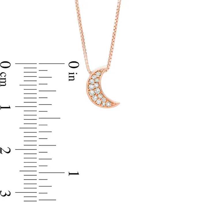 Goldia Necklaces 01 CT TW Natural Diamond Crescent Moon Pendant in Sterling Silver with 18K Rose Gold Plate Goldia Necklaces 01 CT TW Natural Diamond Crescent Moon Pendant in Sterling Silver with 18K Rose Gold Plate