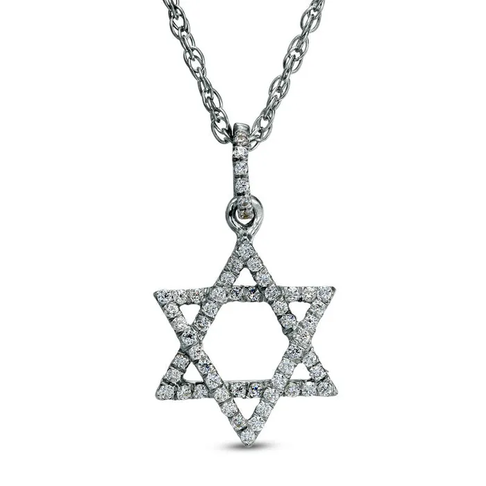 Goldia Necklaces 017 CT TW Natural Diamond Star of David Pendant in Sterling Silver Goldia Necklaces 017 CT TW Natural Diamond Star of David Pendant in Sterling Silver