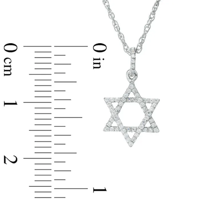 Goldia Necklaces 017 CT TW Natural Diamond Star of David Pendant in Sterling Silver Goldia Necklaces 017 CT TW Natural Diamond Star of David Pendant in Sterling Silver