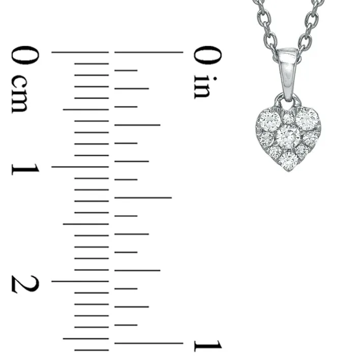 Goldia Necklaces 025 CT TW Natural Diamond Composite Heart Pendant in 10K White Gold Goldia Necklaces 025 CT TW Natural Diamond Composite Heart Pendant in 10K White Gold