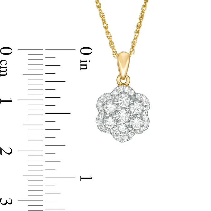 Goldia Necklaces 063 CT TW Composite Natural Diamond Flower Pendant in 10K Yellow Gold Goldia Necklaces 063 CT TW Composite Natural Diamond Flower Pendant in 10K Yellow Gold