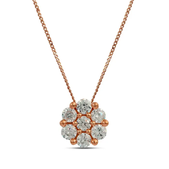 Goldia Necklaces 075 CT TW Composite Natural Diamond Flower Pendant in 10K Rose Gold Goldia Necklaces 075 CT TW Composite Natural Diamond Flower Pendant in 10K Rose Gold