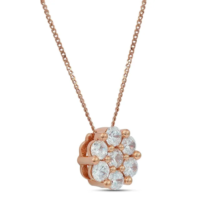 Goldia Necklaces 075 CT TW Composite Natural Diamond Flower Pendant in 10K Rose Gold Goldia Necklaces 075 CT TW Composite Natural Diamond Flower Pendant in 10K Rose Gold