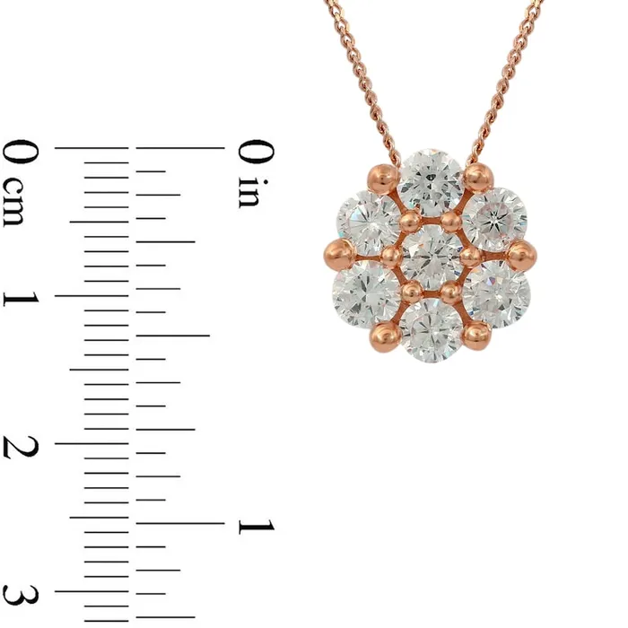 Goldia Necklaces 075 CT TW Composite Natural Diamond Flower Pendant in 10K Rose Gold Goldia Necklaces 075 CT TW Composite Natural Diamond Flower Pendant in 10K Rose Gold