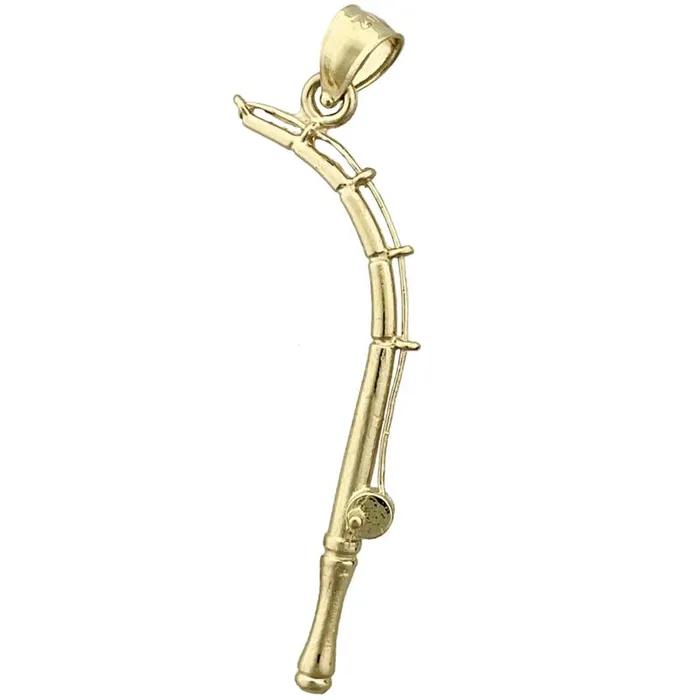 Goldia Necklaces 14K Gold 3D Fishing Rod Pendant