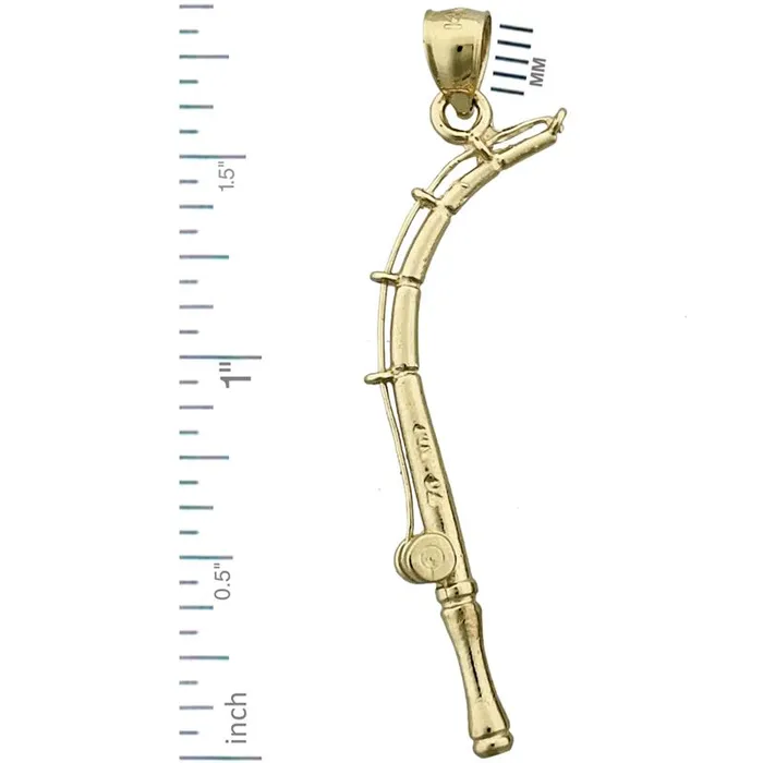 Goldia Necklaces 14K Gold 3D Fishing Rod Pendant