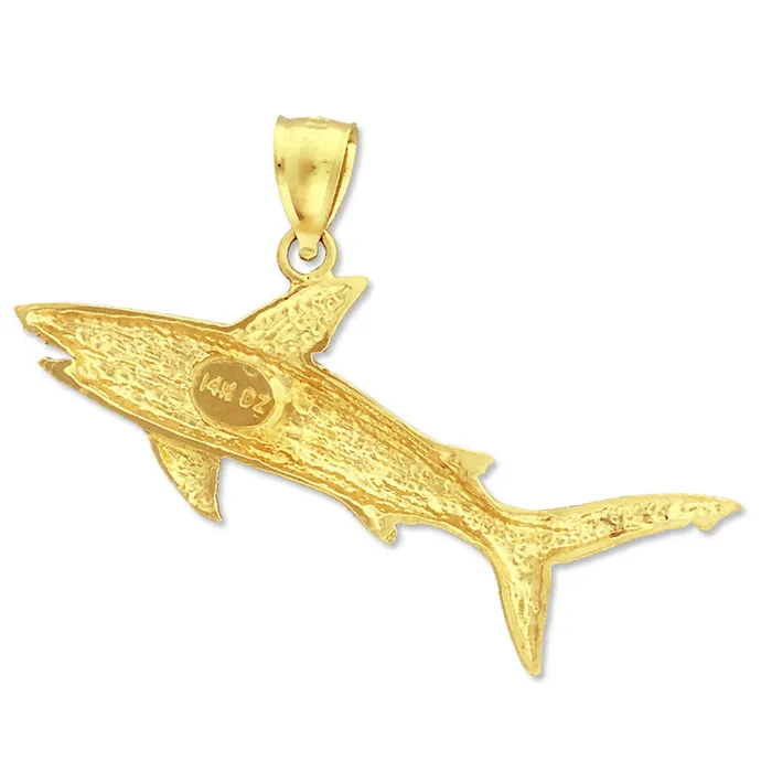 Goldia Necklaces 14K Gold Jaws Open Shark Pendant