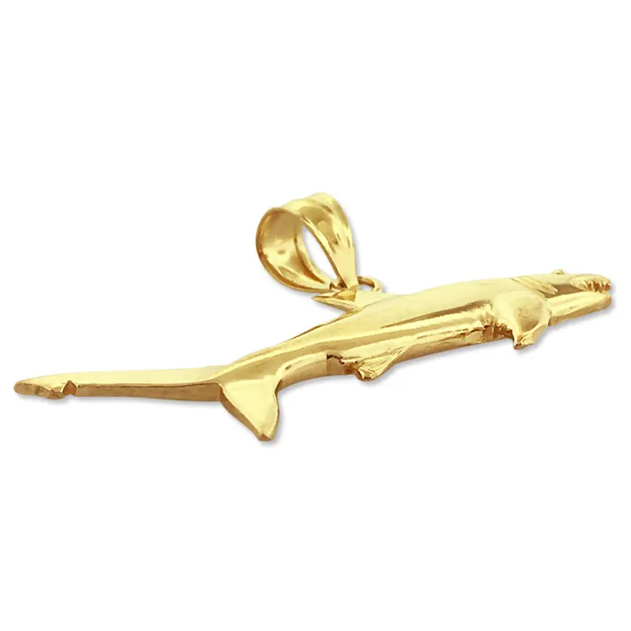 Goldia Necklaces 14K Gold Jaws Open Shark Pendant