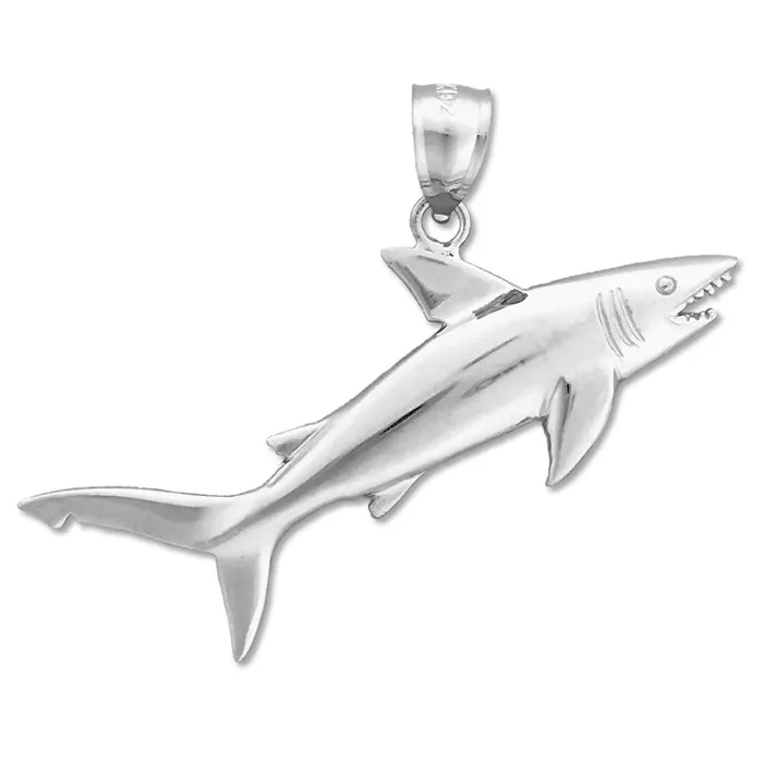 Goldia Necklaces 14K Gold Jaws Open Shark Pendant