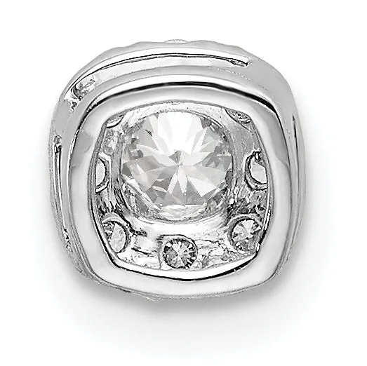 Goldia Necklaces 14k White Gold 14 Ct Lab Grown Diamond VSSI G Cushion Halo Chain Slide Pendant