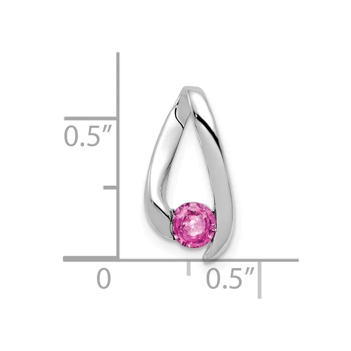 Goldia Necklaces 14k White Gold 4mm Pink Sapphire Pendant