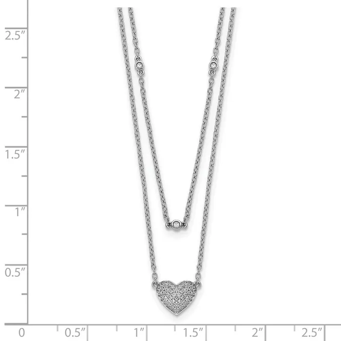 Goldia Necklaces 14k White Gold Double Strand Heart 18in Necklace