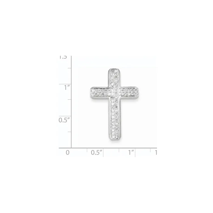 Goldia Necklaces 14k White Gold Real Diamond Latin Cross Pendant