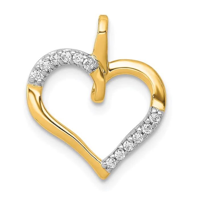 Goldia Necklaces 14K Yellow Gold 115ct Real Diamond Heart Pendant