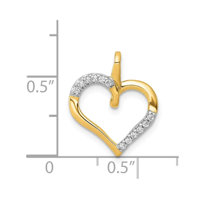 Goldia Necklaces 14K Yellow Gold 115ct Real Diamond Heart Pendant