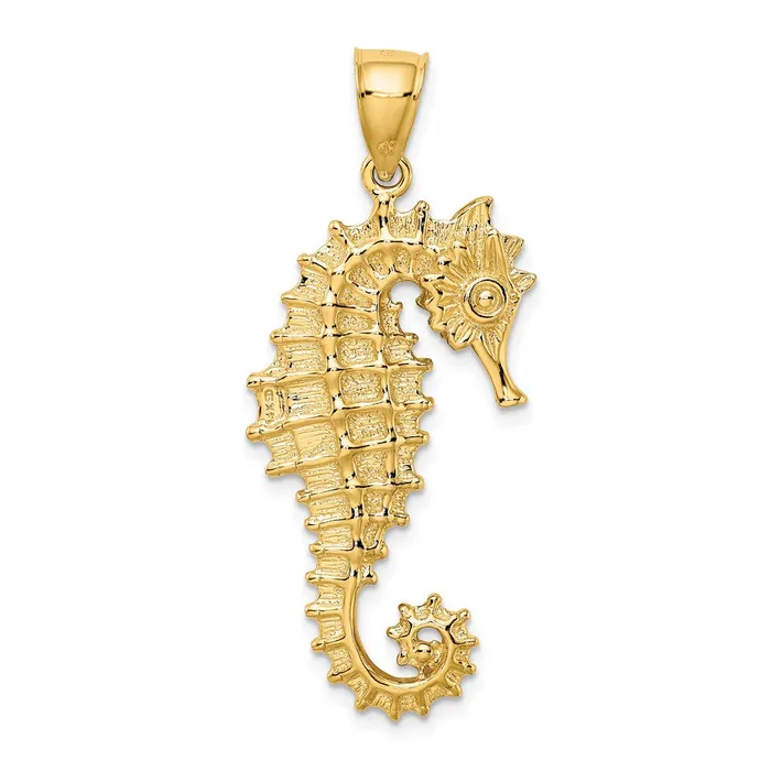 Goldia Necklaces 14k Yellow Gold 3D Seahorse Pendant
