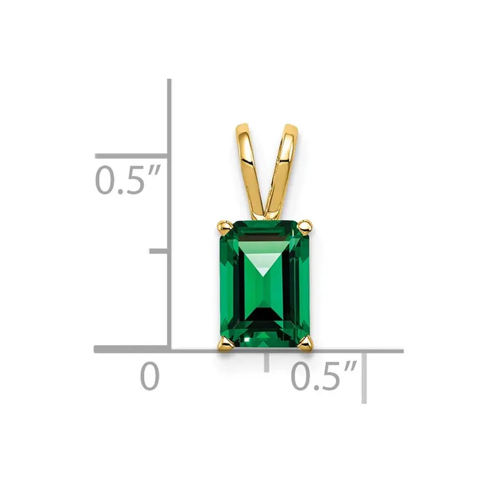 Goldia Necklaces 14K Yellow Gold 8x6mm Emerald Cut Mount St Helens pendant