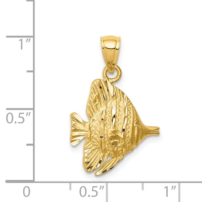Goldia Necklaces 14k Yellow Gold DC Fish Pendant