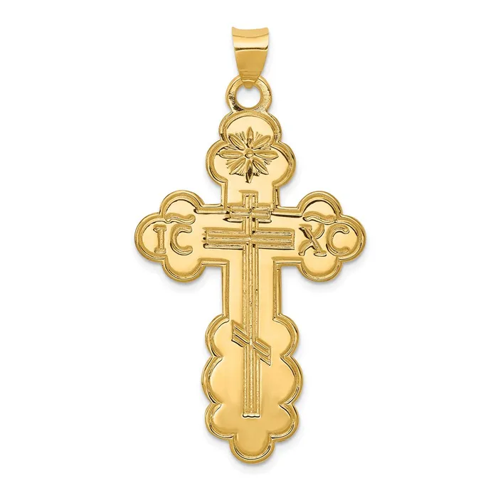 Goldia Necklaces 14k Yellow Gold Eastern Orthodox Cross Pendant