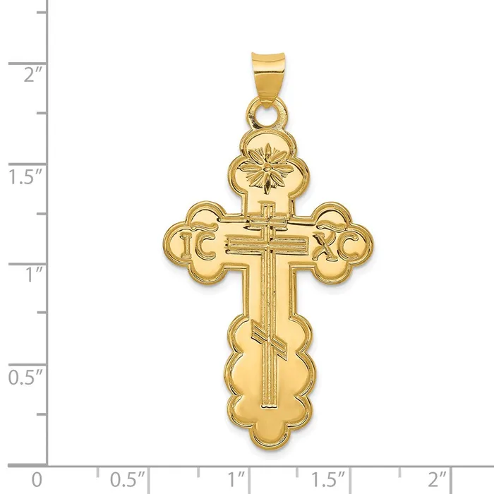 Goldia Necklaces 14k Yellow Gold Eastern Orthodox Cross Pendant
