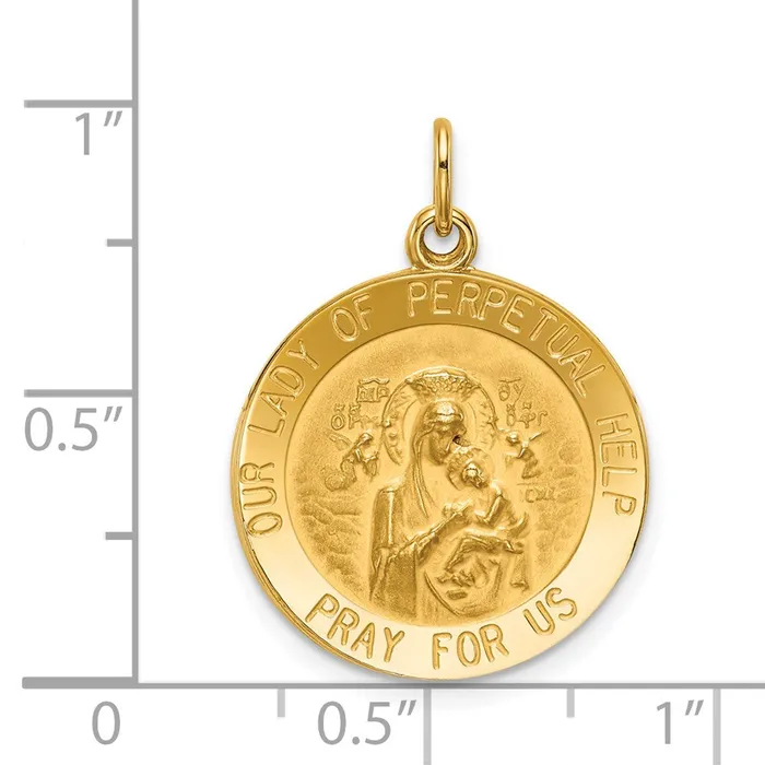 Goldia Necklaces 14k Yellow Gold Our Lady of Perpetual Help Medal Pendant