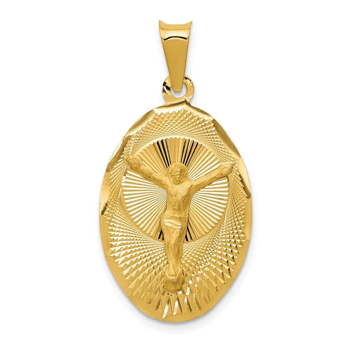 Goldia Necklaces 14k Yellow Gold Polished DC Corpus Oval Pendant