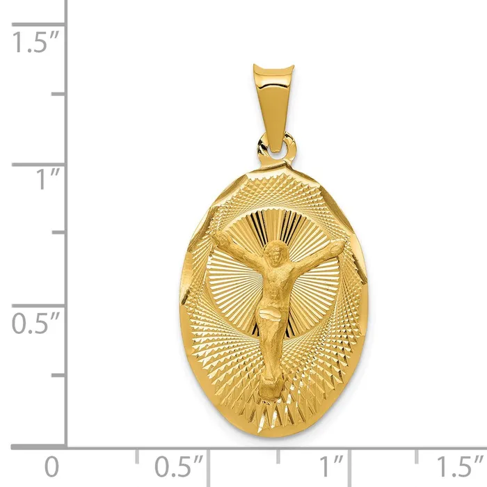 Goldia Necklaces 14k Yellow Gold Polished DC Corpus Oval Pendant