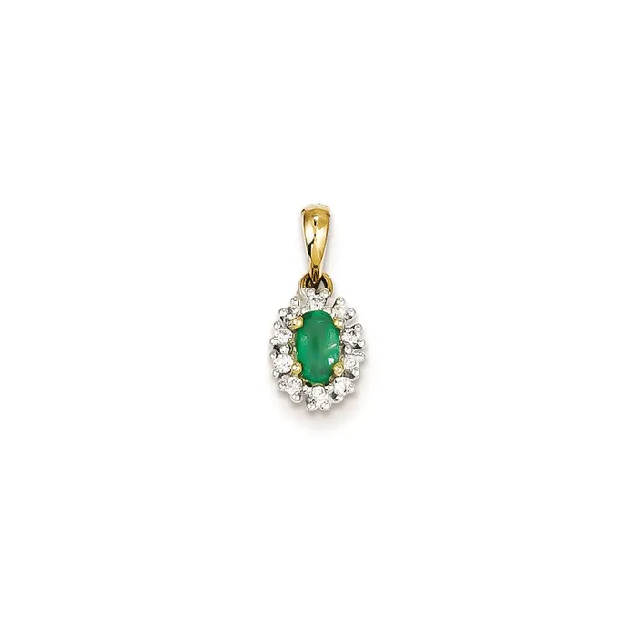 Goldia Necklaces 14k Yellow Gold u0026 Rhodium Real Diamond u0026 Emerald Pendant Goldia Necklaces 14k Yellow Gold u0026 Rhodium Real Diamond u0026 Emerald Pendant