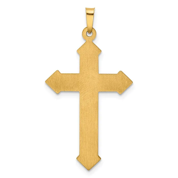 Goldia Necklaces 14k Yellow Rhodium Gold wRhodium Polished and Textured Passion Cross Pendant