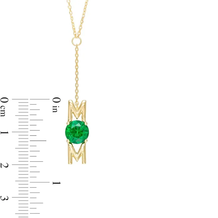 Goldia Necklaces 70mm LabCreated Emerald MOM Y Necklace in Sterling Silver with 14K Gold Plate 185 Goldia Necklaces 70mm LabCreated Emerald MOM Y Necklace in Sterling Silver with 14K Gold Plate 185