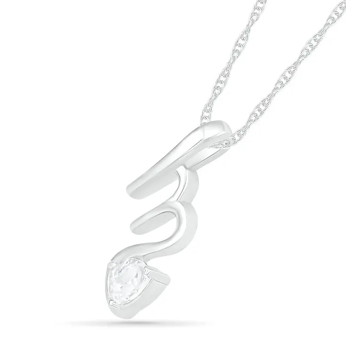 Goldia Necklaces PearShaped White LabCreated Sapphire Scorpio Zodiac Sign Pendant in Sterling Silver Goldia Necklaces PearShaped White LabCreated Sapphire Scorpio Zodiac Sign Pendant in Sterling Silver