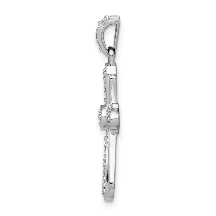 Goldia Necklaces Solid 14k White Gold 110ct Simulated CZ Cross Pendant Goldia Necklaces Solid 14k White Gold 110ct Simulated CZ Cross Pendant