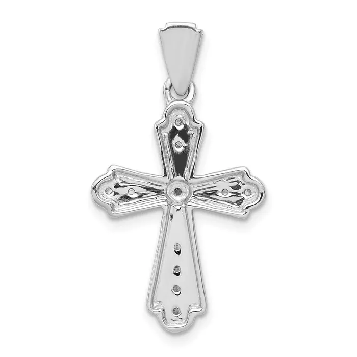 Goldia Necklaces Solid 14k White Gold 110ct Simulated CZ Cross Pendant Goldia Necklaces Solid 14k White Gold 110ct Simulated CZ Cross Pendant